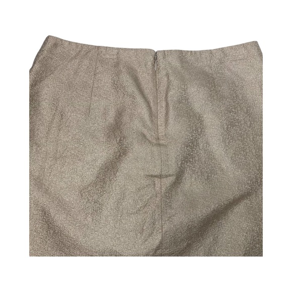 J Crew Womens Pleat Front Silk Blend A-Line Skirt Size 4 Gold Metallic - Picture 6 of 12